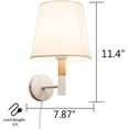 thumbnail image 3 of Kiven Battery Operated Wall Sconces, Modern Wall Lights with Rechargeable LED bulb and Fabric Shade,Dimmable,Timing（Set of 2）, 3 of 7