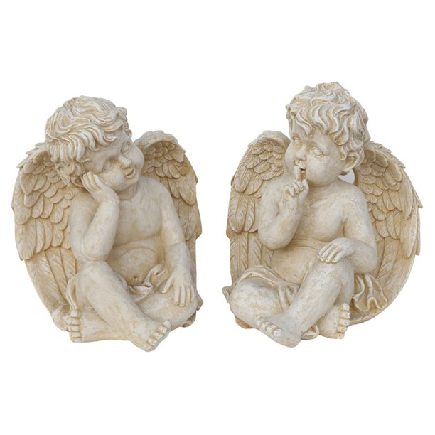 Northlight Stone Pensive Sitting Cherub Angel Outdoor Garden Statues