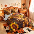 thumbnail image 2 of Manfei Classic Halloween Pumpkin Lantern 7-Piece Twin Bedding,Thanksgiving Pattern Bedding Comforter Set,Light Gray Reversible, 2 of 7