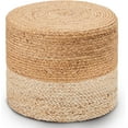 thumbnail image 4 of Handwoven Natural Cattail Pouf Ottoman, 250LBS Capacity with Anti-Slip Pads, Multi-Purpose Vanity Stool Footrest for Home Balcony Garden, 4 of 5