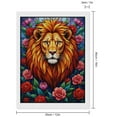 thumbnail image 2 of Diamond Art Kit for Adults, Lion Floral Vibrant Art Illustration Diamond Painting for Adults Beginners, 5D DIY Diamond Art Painting Kits, Colorful Diamond Painting Craft for Home Decor 12x16, 2 of 7