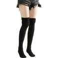thumbnail image 5 of Women's Over Knee Thigh Socks Knee-High Warm Stocking Long Winter Soft Thick Thigh High Footless Socks for Women Cozy Fleece Socks, 5 of 5