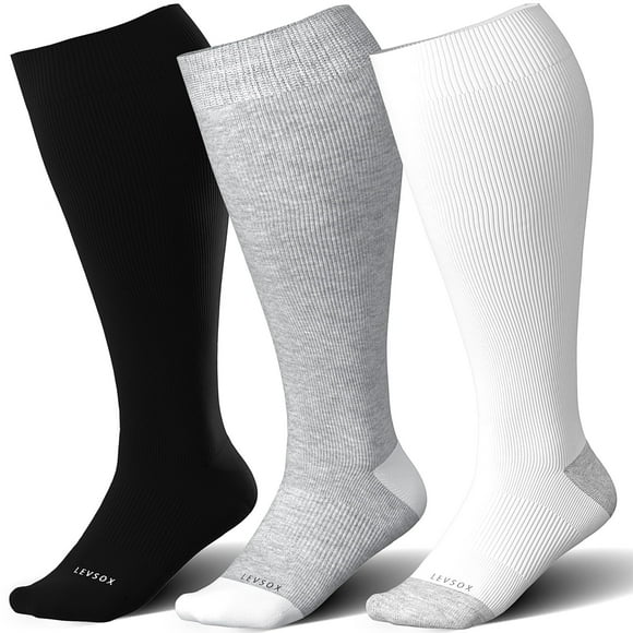 Calcetines de compresión LEVSOX Plus, talla 15-20 mmHg, para mujeres y hombres
