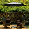 thumbnail image 2 of 7.5 ft Patio Umbrella Outdoor Market Table Umbrella with Crank, 6 Ribs, Polyester Canopy, Black, 2 of 7