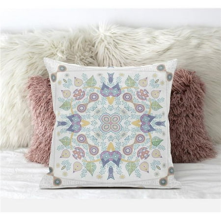 

Amrita Sen Designs CAPL677FSDS-BL-16x16 16 x 16 in. Paisley Leaf Geo Suede Blown & Closed Pillow - Multi Color