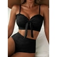 thumbnail image 5 of DOKOTOO Bikini Sets for Women High Waisted Seashell Textured 2 Piece Swimsuits Knotted Front Bathing Suits, 5 of 10
