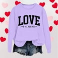 thumbnail image 2 of Valentine Sweatshirts for Women Cute Candy Couple Love Heart Print Long Sleeve Crewneck Shirts Casual Valentines Gift Loose Fit Tee Tops, 2 of 3