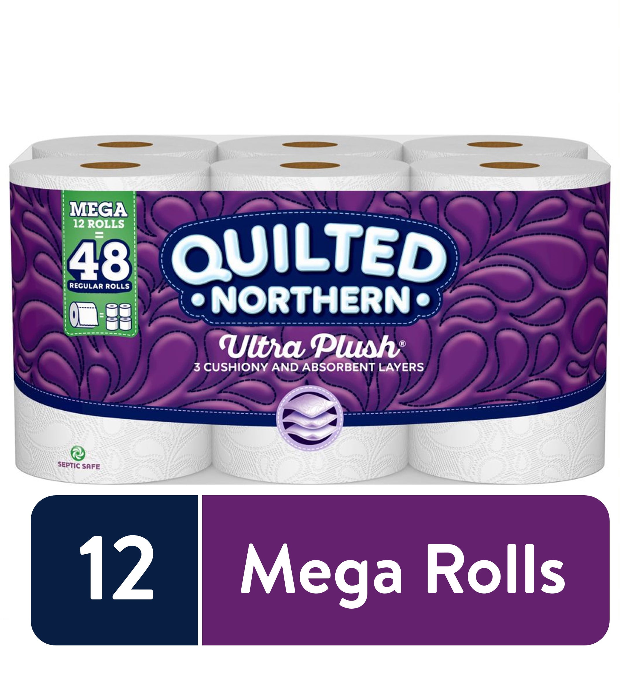 Quilted Northern Ultra Plush Toilet Paper, 12 Mega Rolls (= 48 Regular