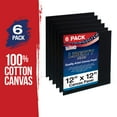 thumbnail image 2 of U.S. Art Supply 12 X 12 inch Black Professional Artist Quality Acid Free Canvas Panels 6-Pack (1 Full Case of 6 Single Canvas Panels), 2 of 4