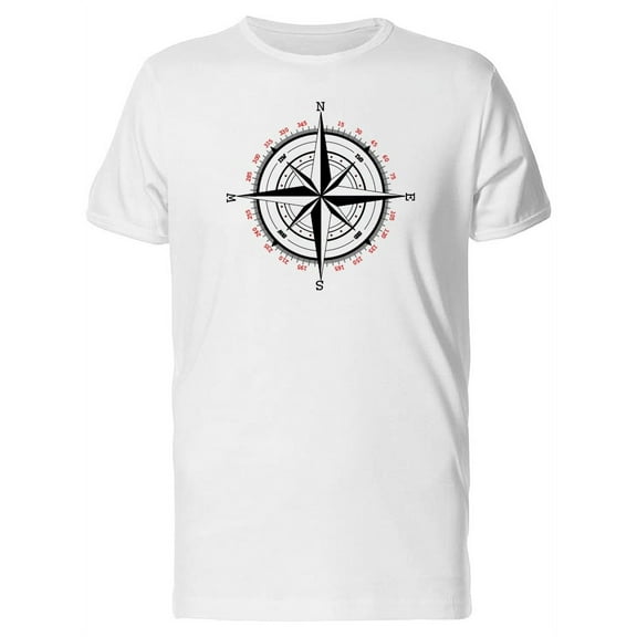 Black And White Compass Logo  T-Shirt Men -Image by Shutterstock, Male 4X-Large