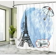 thumbnail image 5 of Ambesonne Eiffel Tower Shower Curtain, Watercolor Paris, 69"Wx70"L, Blue, 5 of 5