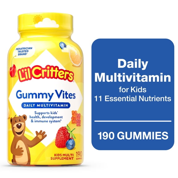 L’il Critters Gummy Vites Kids Multivitamin Gummies, Mixed Fruit, 190 Count