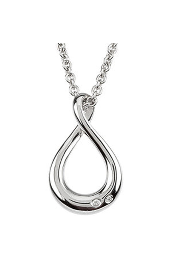 Sterling Silver .015 CTW Diamond Infinity-Inspired 18" Necklace