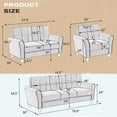 thumbnail image 7 of Living Room Sofas, Set of 2, Modern Linen Single Chair & Loveseat Sofa Couch with Thicken Armrest and Tufted Backrest, Upholstered Accent Sofa with Plastic Legs for Home Office, Light Gray, 7 of 7