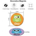 thumbnail image 3 of Dishwasher Magnet Clean Dirty Sign Double Sided Flip Non-Scratch Magnetic Indicator Perfect Kitchen Addition 3.15" Round by Morcart (Owl), 3 of 6