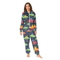 thumbnail image 2 of FORMRS Onesies Pajama for Adults Unisex Hoodie Winter Jumpsuit One Piece Sleepwear, Sizes S-2XL, Colorful Space Cat, 2 of 7