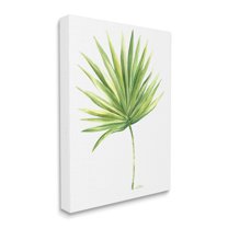 Stupell Industries Tropical Green Palm Fan Minimal on White Canvas Wall Art, 16 x 20, Design by Melissa Hyatt LLC