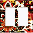 thumbnail image 6 of Metal Light Switch Plate Cover Colorful Black Red Mandala Flower Tile Pattern MDL024, 6 of 13