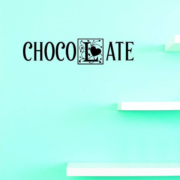 Custom Decals Chocolate Wall Art Size: 8 X 20 Inches Color: Black