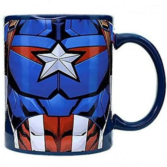 Personnage et Symbole Marvel Captain America Tasse en Céramique de 11 Oz