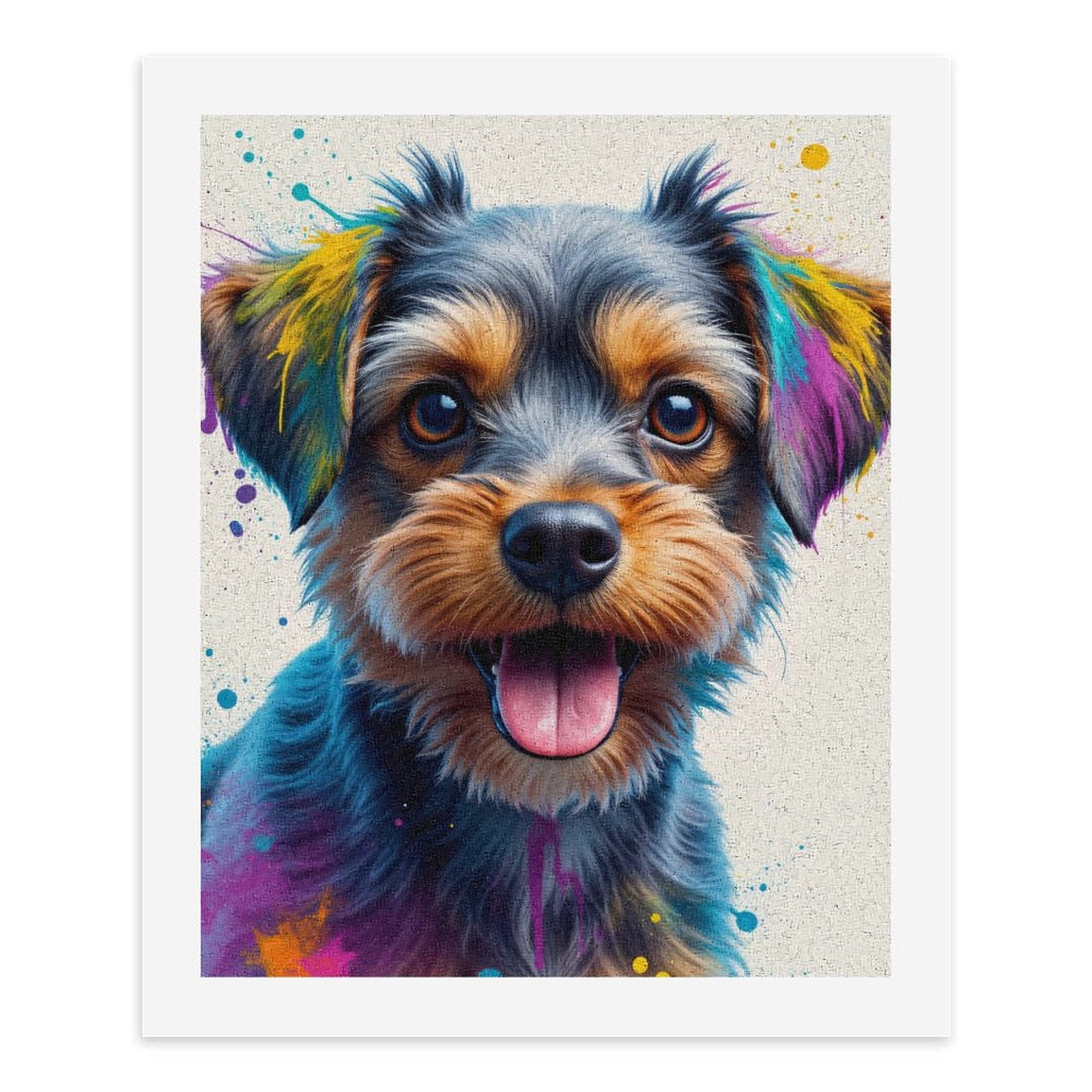 Paint By Numbers Kit for Adults Beginner - Colorful Dog Portrait Art Image DIY Canvas Painting Kits for Adults, Frameless Paint By Number for Adults for Home Wall Decor 16x20 Inch