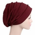 thumbnail image 5 of Shinycome Unisex Cotton Sleep Cap Cancer Beanie Turban Hair Loss Chemo Hat Pleated, 5 of 20