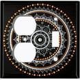 thumbnail image 4 of Metal Light Switch Plate Cover Orange Black Mandala Circle Pattern MDL005, 4 of 13
