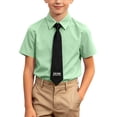 thumbnail image 1 of Odeerbi Camisa de Vestido Para Niños Con Corbata de Manga Corta Con Impresión de Carta Camisas de Uniforme Escolar, 1 of 8