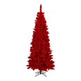 thumbnail image 1 of Vickerman 78" Fir Dura-lit Lights Artificial Christmas Tree in Flocked Red, 1 of 2