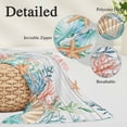 thumbnail image 2 of Summer Coastal Pillow Covers, Linen Long Throw Pillow Case, Nautical Sea Coral Shell Starfish Wood Gray Holiday Pillow Protector Decorative Cushion Cover for Living Room/Bedroom 20" x 36", 2 of 8