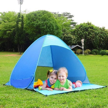 Instant Beach Cabana Outdoor Deluxe Beach Tent, Automatic Pop Up, Quick Portable, UV Sun Sport Shelter, Cabana Instant Easy Up Beach Umbrella Tent ()