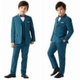 thumbnail image 4 of ETHAN Boys Tuxedo Suit Teal and Bianco Boys Suit Boys Easter Suits Size 10-12 Years, 4 of 6