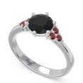 thumbnail image 2 of 2.15 Ct Latest Round Cut Black Onyx & Garnet Gemstone Bridal Ring for Ladies Solid 18K White Gold Size 3.5 by Diamond-Capitals, 2 of 7