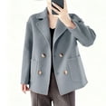 thumbnail image 2 of jtjvou Womens Fall Winter Casual Business Wool Blend Coat Loose Double Breasted Dressy Blazer Pea Coat Gray XL, 2 of 7