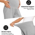 thumbnail image 5 of Abomasnow Womens Maternity Pants Over Belly High Waist Straight Leg Stretchy Pants Work Office Business Casual Pregnant Trousers with Pockets, 5 of 7