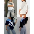 thumbnail image 3 of Rdhnmea Women Loose Basic T-Shirt Casual Summer Number Print Short Sleeve Tops, 3 of 9