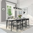 thumbnail image 3 of LNC 5-Light Matte Black and Clear Glass Linear LED Farmhouse Chandelier, 3 of 14