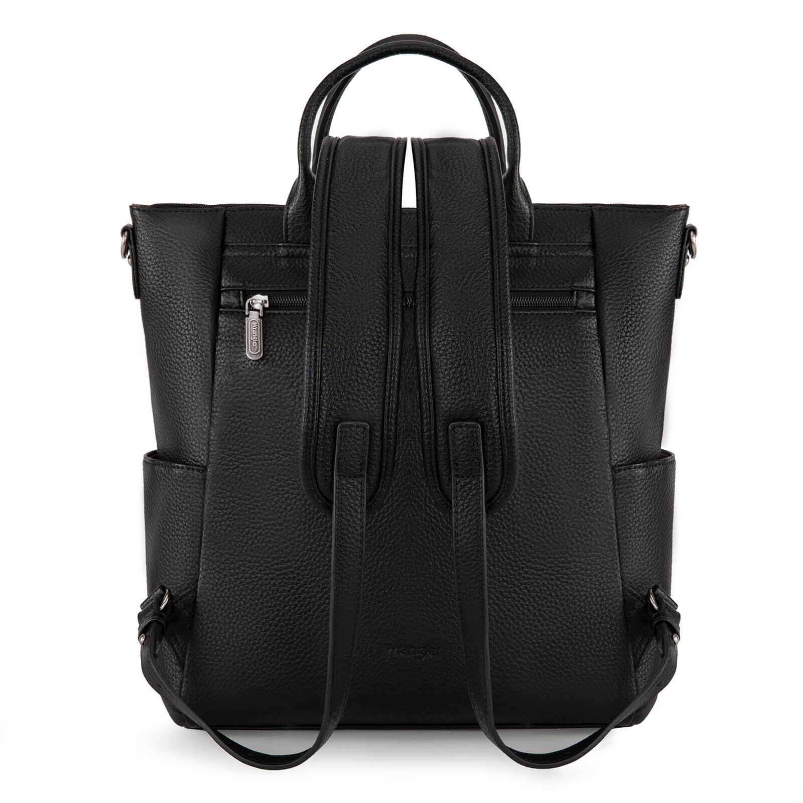 Wrangler Belt Buckle Laptop Backpack (NWT) for Men or Women Black Vegan Leather WG143-9110 Wrangler 100% Genuine Leather Backpack - Coffee  main image 4
