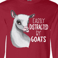 thumbnail image 4 of Inktastic Easily Distracted by Goats Cute Goat Long Sleeve T-Shirt, 4 of 5