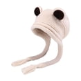 thumbnail image 3 of Gorro de Punto Tejido Mujer Beige, 3 of 8