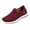 Red_005, variant on Women Winter Warm Fleece Lined Slip On Walking Shoes, Breathable Fly Knit Upper Shock Absorbing Non Slip Soft Sole Casual Athletic Sneakers Black 7(EU-38)