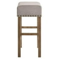 thumbnail image 4 of ACME Martha II Counter Height Stool in Tan Linen and Weathered Oak (Set of 2), 4 of 7