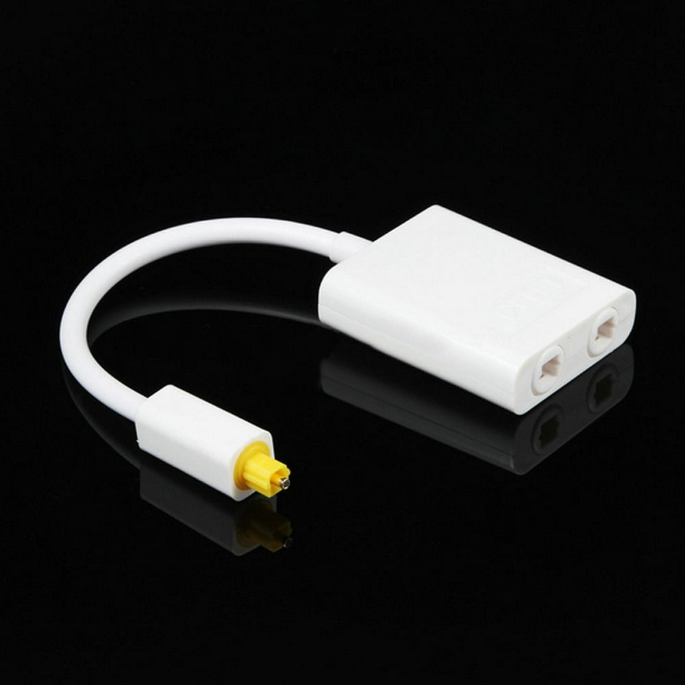Optical Digital Audio Cable Splitter Adapter 2 Way SPDIF Toslink 1 To 2 Out Hub white Walmart