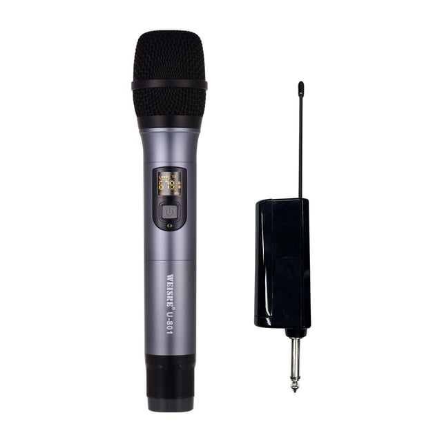 Micrófono Micrófono inalámbrico de mano UHF Micrófono con mini receptor 50 canales para karaoke Reunión de negocios Discurso Entretenimiento en el hogar Tomshoo Micrófono