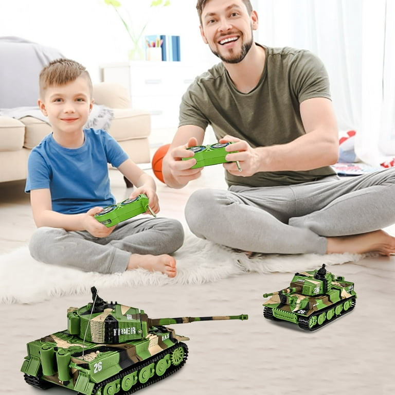 Bemico Remote Control Tank with USB Charger Cable Mini RC Toys Tank 1:72  German Tiger with Sound 