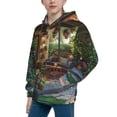 thumbnail image 2 of Lsque Charming Garden Patio Patten Youth Hoodie Sweatshirt Pullover with Kangaroo Pocket Boys and Girls Hoodie Warm Hoodie for Kids-Large, 2 of 6