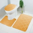 thumbnail image 5 of Bath Mats Set Hwkond, Bathroom Toilet Cover Bathroom Mats Absorbent Printed Floor Mats Bathroom Toilet 3 Piece Floor Mat Set,Yellow, 5 of 8