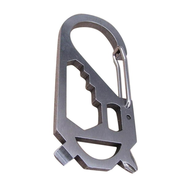 Mosquetón llavero multiherramienta de material acero inoxidable-engranaje táctico de supervivencia de 7 en un-llave, destornillador, Clip de llave, BLESIY llavero mosquetón multiherramienta