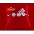 thumbnail image 4 of King of Bling's Sterling Silver Fancy Round White Bracelet Cubic Zirconia Adjustable Size 7 Inch, 4 of 11