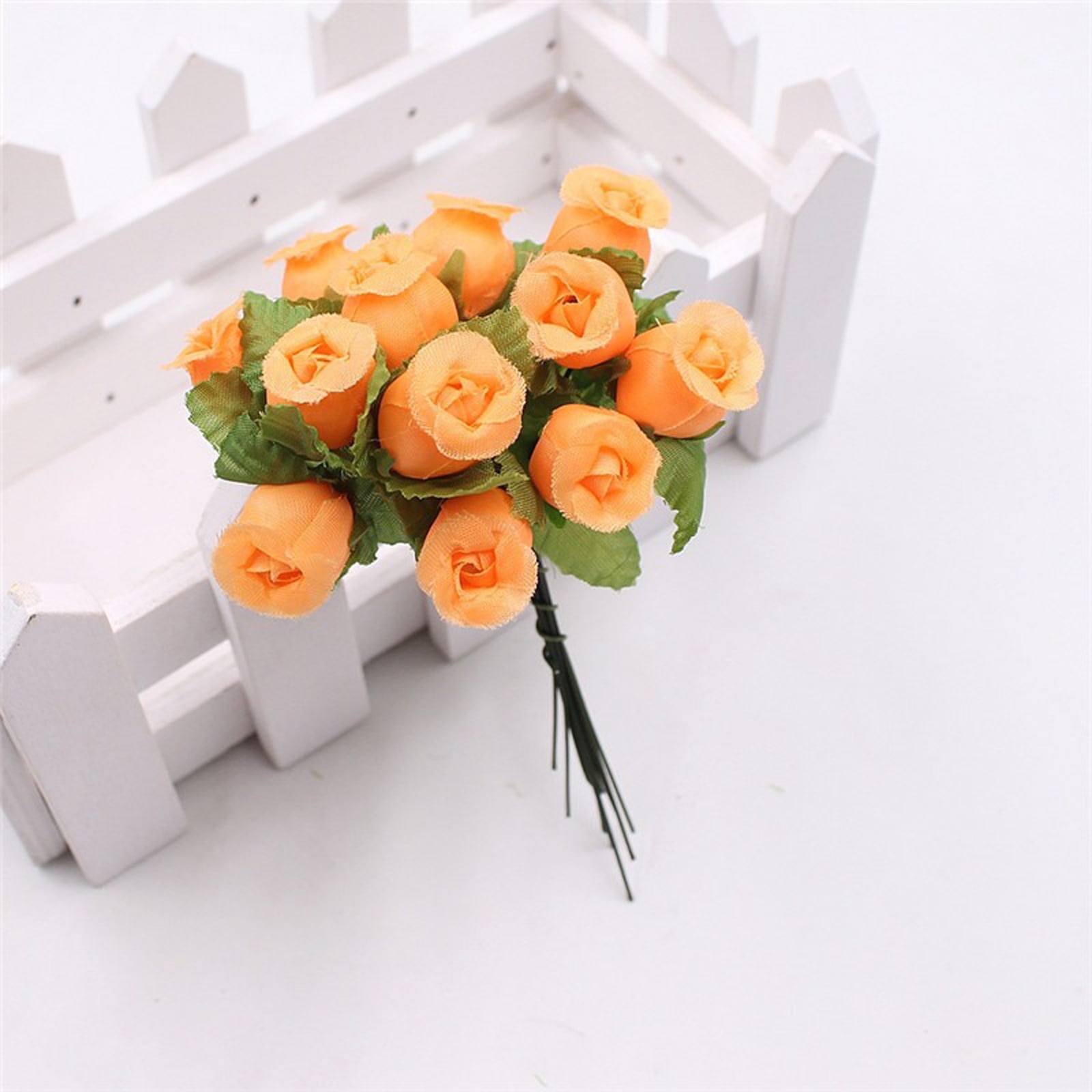 Heflashor Artificial Rose Dusty Rose Silk Flowers with Long Silk Roses ...